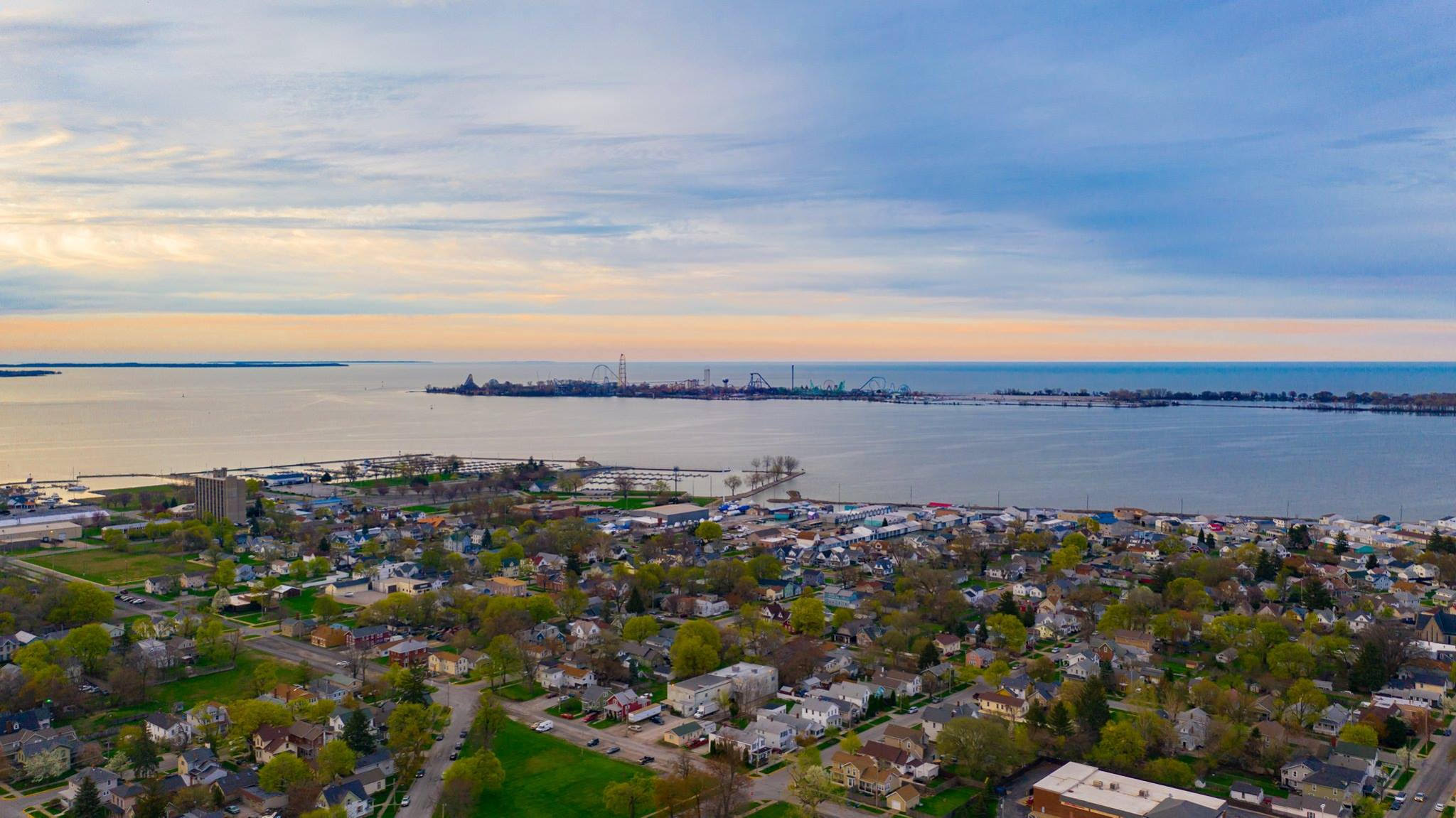 Birds eye view of the city of Sandusky